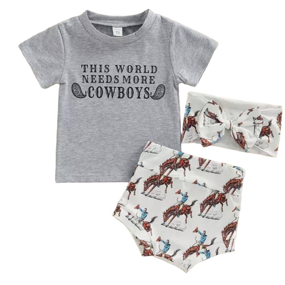 New Three piece Wild West cowgirl baby 3-6 months